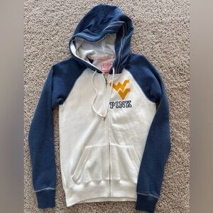PINK WVU Mountaineers zip up hoodie